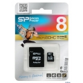 Карта памяти MicroSD 8GB Silicon Power класс 10 +SD адаптер