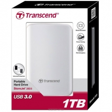 HDD Transcend  1 TB  2.5", USB 3.0,  D3 (SATA, анти-шок)  белый