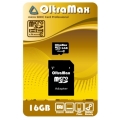 Карта памяти MicroSD 16GB OltraMax класс 10 + SD адаптер