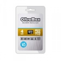 Карта памяти MicroSD 4GB OltraMax класс 10 + SD адаптер