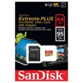 MicroSD 64GB  SanDisk Class 10 Extreme PLUS 95MB/s + SD адаптер