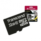 MicroSD 32GB  Transcend Class 10 +SD адаптер