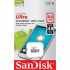 MicroSD 64GB  Sandisk Class 10 Ultra UHS-I 48Mb/s без адаптера