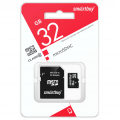 Карта памяти MicroSD 32GB  Smart Buy Сlass 10 +SD адаптер