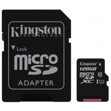 Карта памяти MicroSD Kingston SDC10G2/128GB (45 мб/сек) UHS-I + SD адаптер