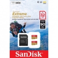 Карта памяти MicroSD 32GB  SanDisk Class 10 UHS-I U3 Extreme (SD адаптер) 90MB/s + SD адаптер