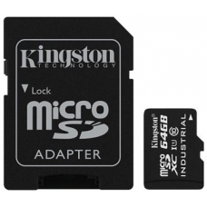 Карта памяти MicroSD 64GB Kingston SDCIT/64GB класс 10 UHS-I Industrial Temp + SD адаптер