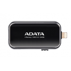 Флешка для iPhone/iPad USB 3.0 128 GB A-DATA UE710 i-Memory Elite, USB 3.0/Lightning черный