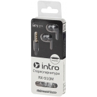 Гарнитура INTRO RX-910M, черная, вакуумная, без регулировки громкости. Диапазон частот 20Hz-20000Hz. Уровень звукового давления 105dB. Импеданс 32 Ом, cо сменными амбушюрами, микрофон. (80/400/4800)
