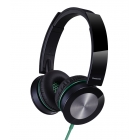 Наушники PANASONIC RP-HXS400E-K, чёрные. Накладные, закрытого типа. Частотный диапазон: 10 Гц -26 кГц. Сопротивление: 32 Ом. Поворотные  амбушюры. Односторонний плоский кабель. Длина провода: 1.2 м. (1/5)