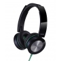 Наушники PANASONIC RP-HXS400E-K, чёрные. Накладные, закрытого типа. Частотный диапазон: 10 Гц -26 кГц. Сопротивление: 32 Ом. Поворотные  амбушюры. Односторонний плоский кабель. Длина провода: 1.2 м. (1/5)