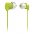 Наушники PHILIPS SHE 3590GN, зелёные. Вакуумные. Частотный диапазон: 12-23500 Гц. Сопротивление: 16 Ом. 3 пары сменных амбушюр. Длина провода: 1.2 м. (3/24)