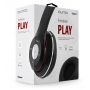 Гарнитура Qumo Freedom Play BT-0013, черная, Bluetooth 4.2, 250 мА-ч, накладная закрытая, до 6х часов в режиме разговора, радио, воспроизведение с SD карт, встроенный приемник FM радио