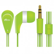 Наушники RITMIX RH-181, зелёные, внутриканальные, шнур 1.2 метра