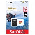 Карта памяти MicroSD 64GB SanDisk Class 10 Extreme UHS-1 V30 90MB/s + SD адаптер