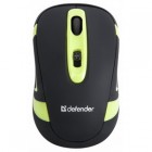 Мышь DEFENDER Magnifico MM-505 Nano, чёрная/салатовая, джойст., беспроводная (1/10)