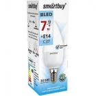 Лампа светодиодная SMART BUY C37-7W-220V-4000K-E14 (диммер, свеча, белый свет)