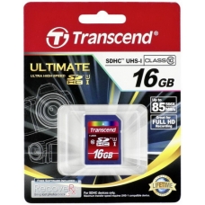 Карта памяти SDHC 16GB  Transcend Class 10 UHS-I