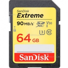 Карта памяти SanDisk SDXC 64GB Extreme Class 10 UHS-I U3 (SDSDXVE-064G-GNCIN)