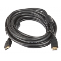 Кабель HDMI AOPEN 5 метров 19M/M+2 фильтра 1.4V+3D/Ethernet, позолоченные контакты