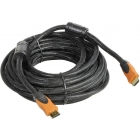 Кабель AOPEN HDMI 19M/M+2 фильтра 1.4V+3D/Ethernet, NYLON, Braid,24K Gold plated, 10 м. блистер (1/10)