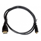 Кабель AOPEN HDMI to micro-HDMI 19M/M 1.4V+3D/Ethernet, 24K Gold plated, 4kx2k res(1/150)