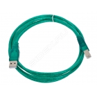 Кабель AOPEN USB 2.0 AM - BM, прозрачная зеленая изоляция, 3 м. (1/100)