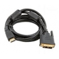 Кабель TELECOM HDMI - DVI-D (19M -19M), 2 фильтра, позолоченные контакты, 3 метра