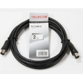 Кабель соединительный антенный TELECOM 9.5mm, 75Ом,ТВ-М-->ТВ-M, 2 м. (1/200)