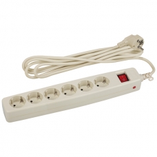 Сетевой фильтр ЭРА SF-6es-2m-I, 6 гнезд