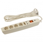 Сетевой фильтр ЭРА SFU-5es-2m-I, 5гнезд+2xUSB