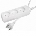 Удлинитель КОСМОС, 3 гнезда, (ПВС 2х1), (3.5 кВт, 16А), 1.5 м.