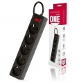 Сетевой фильтр Smartbuy One 10A, 2 200 Вт, 5 розеток, черный 1,8 м. (1/45)