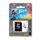 Карта памяти MicroSD 32GB Silicon класс 10 Elite, R/W 85/15 MB/s с адаптером