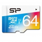 MicroSD 64GB  Silicon Class 10 Elite COLORED, R/W 85/15 MB/s + SD адаптер