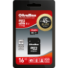Карта памяти MicroSD 16GB OltraMax Class 10  Elite UHS-I (45 Mb/s) + SD адаптер