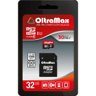 Карта памяти MicroSD 32GB OltraMax Class 10  UHS-I (30 Mb/s) + SD адаптер