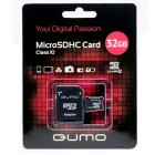 MicroSD 32GB QUMO +SD адаптер