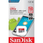 Карта памяти MicroSD 16GB SanDisk Class 10 Ultra Android (80 Mb/s) без адаптера