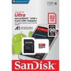 Карта памяти MicroSD 32GB  SanDisk Class 10 Ultra Android UHS-I (98 Mb/s) + SD адаптер