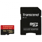 Карта памяти MicroSD 16GB Transcend класс 10 UHS-I 600x +SD адаптер