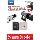MicroSD 64GB  SanDisk Class 10  High Endurance Video Monitoring + SD адаптер