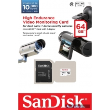 Карта памяти MicroSD 64GB SanDisk Class 10  High Endurance Video Monitoring + SD адаптер