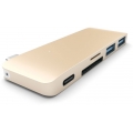 Алюминиевый USB-хаб Satechi Type-C (сквозной порт питания) USB 3.0 Золотой (B019PHF9UO)